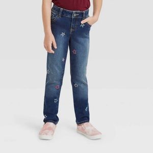 Cat and Jack Girls’ Star Mid-Rise Embroided skinny jeans